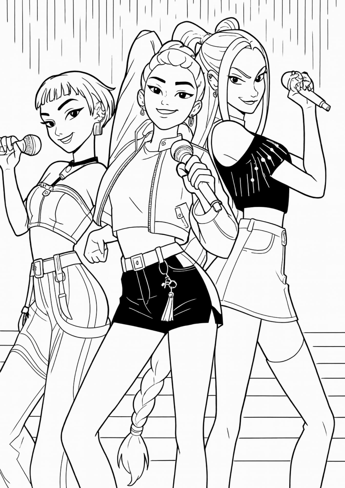 kleurplaat kpop demon hunters (2)