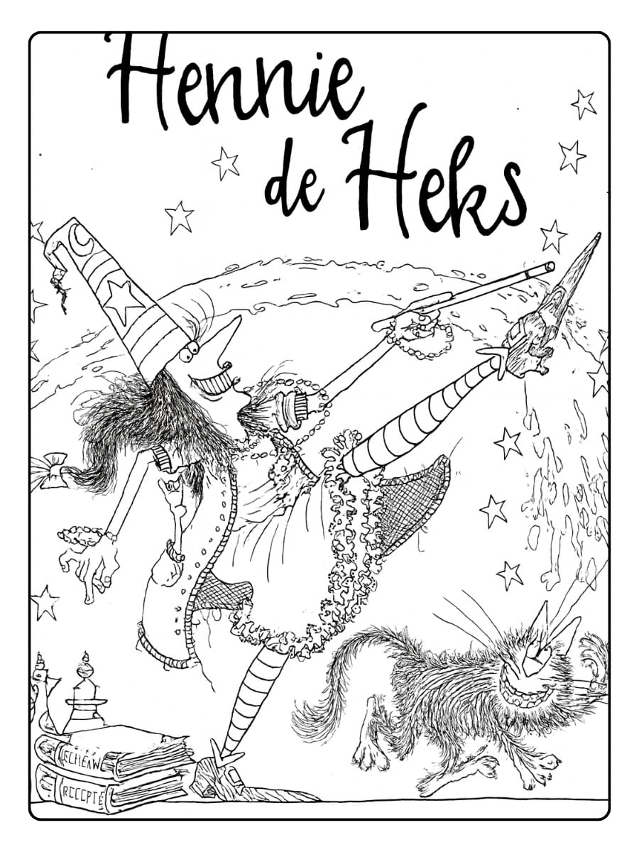 kleurplaat​ hennie de heks