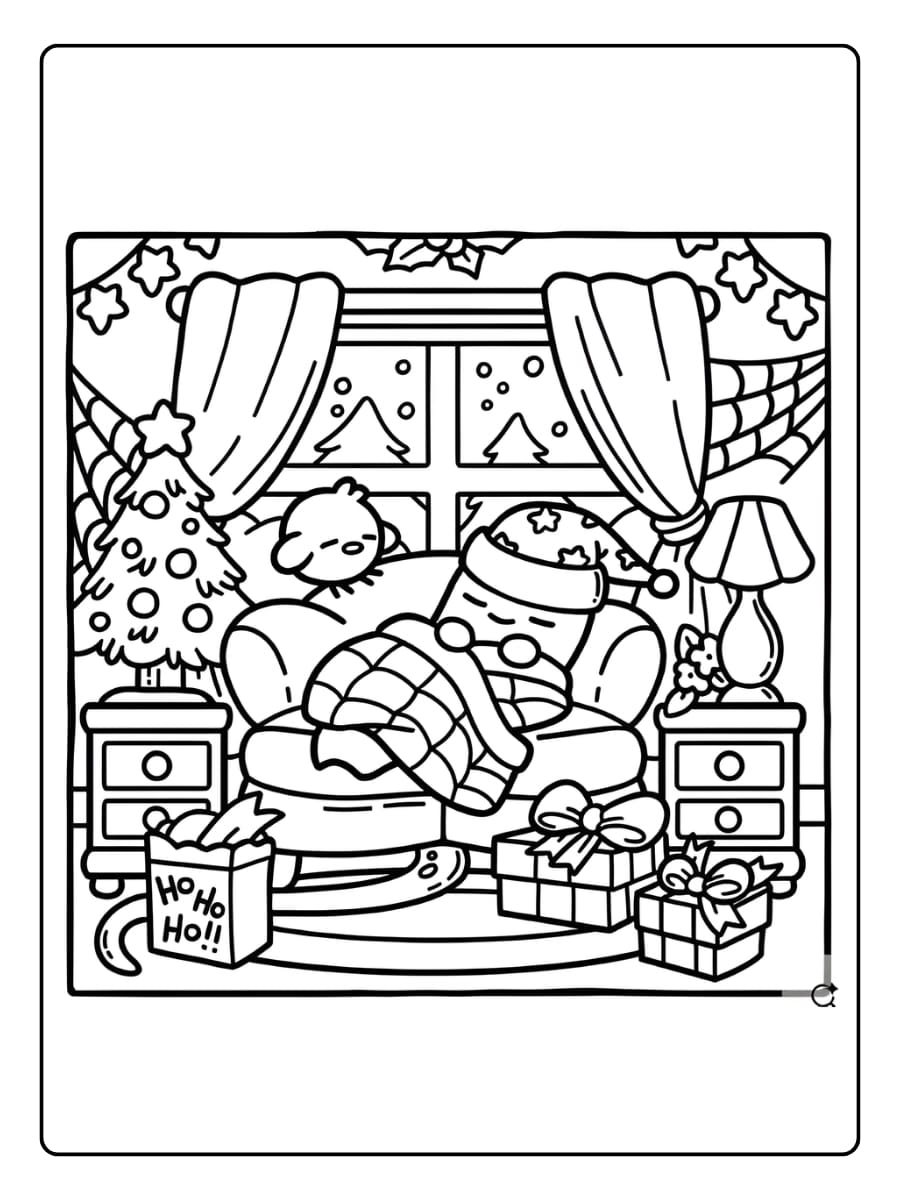 Coco Wyo en de kerstelfjes kleurplaat