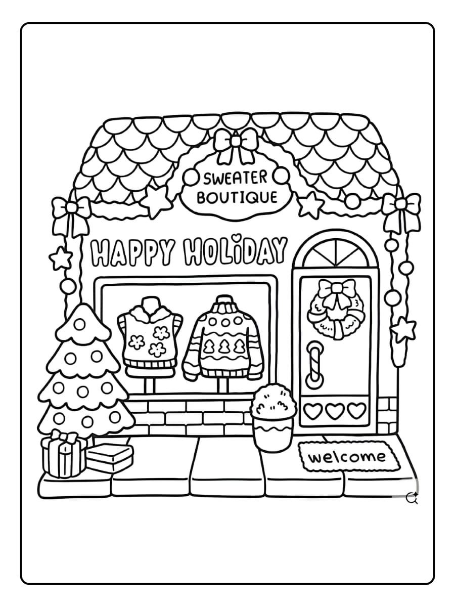 Coco Wyo en kerstkrans kleurplaat