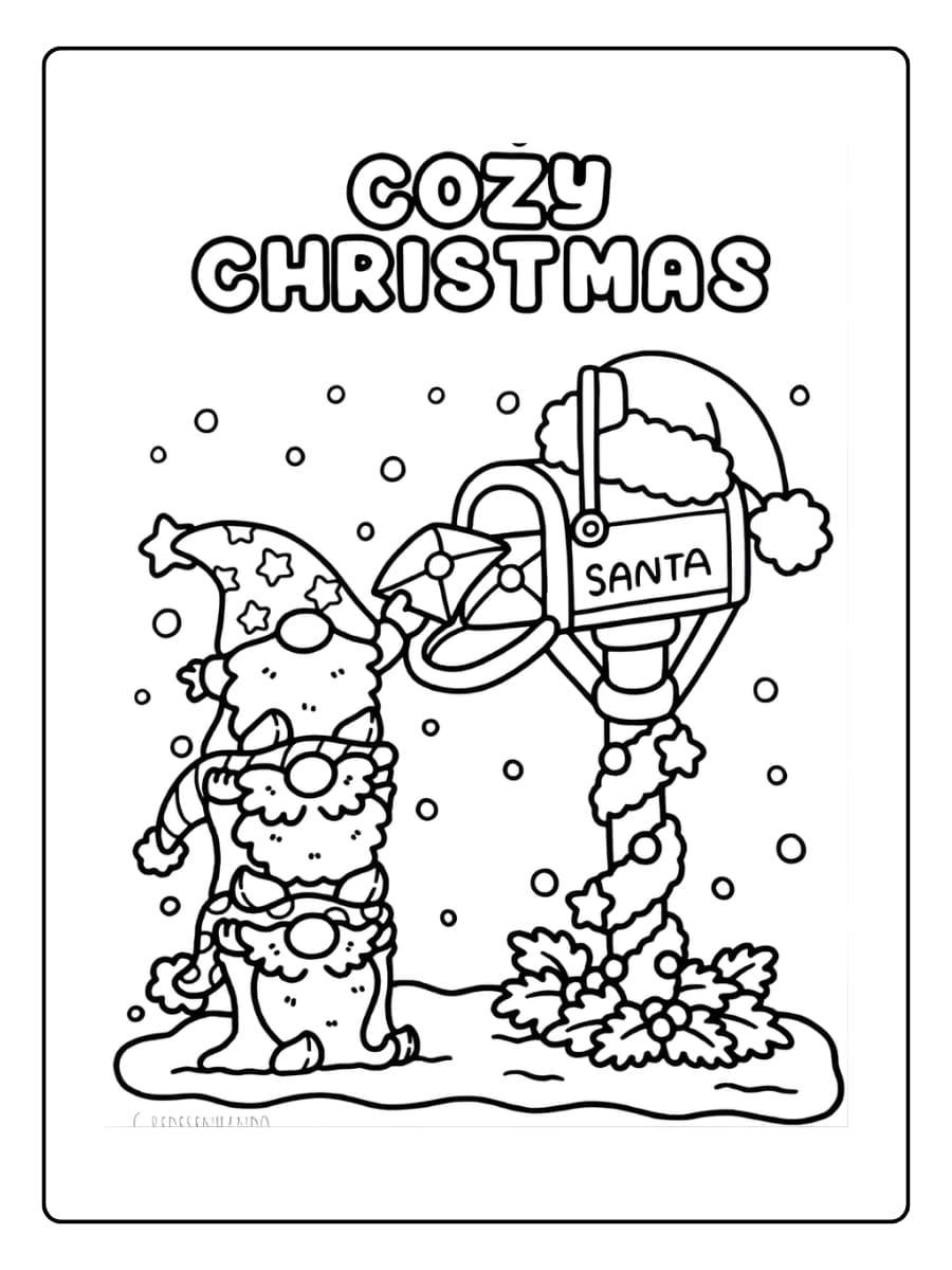 Coco Wyo kerstkado openmaken kleurplaat