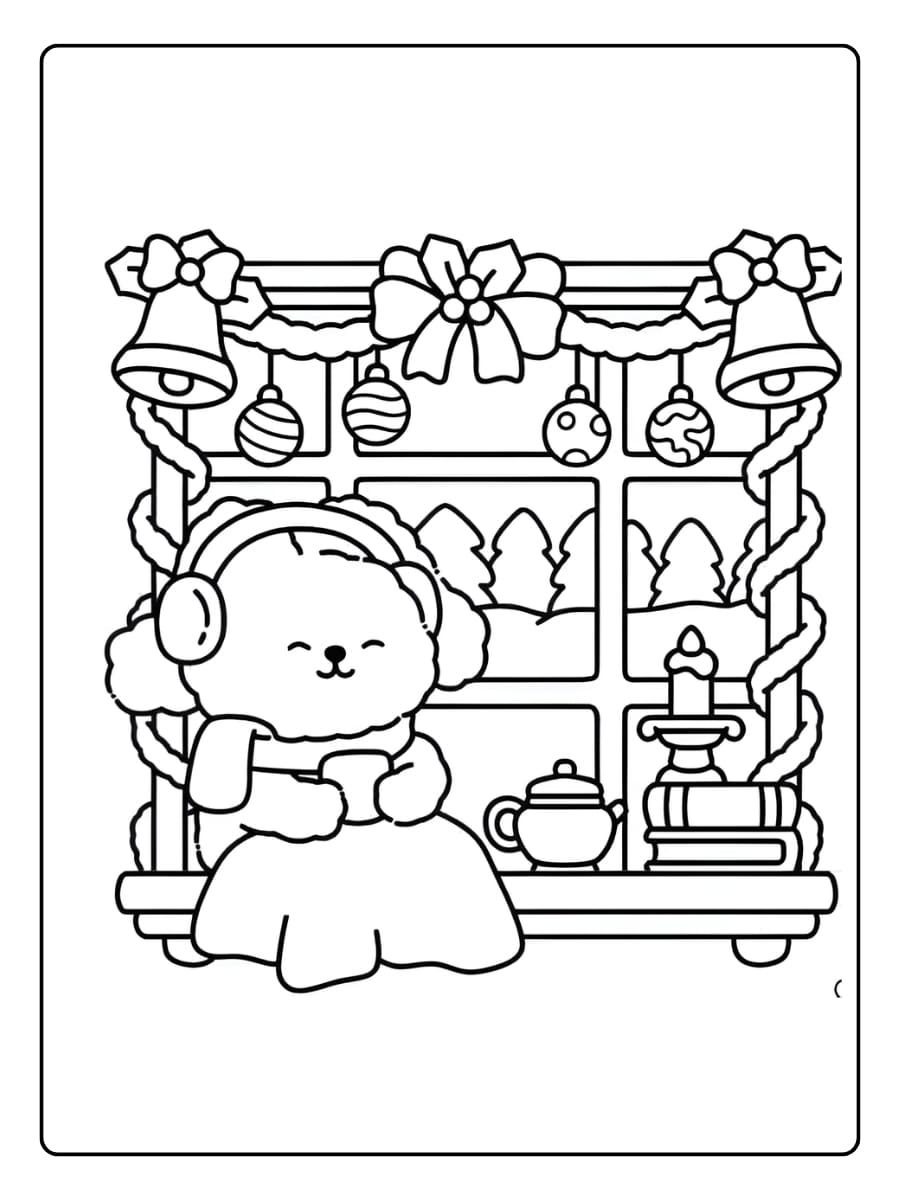 Coco Wyo kerstlicht festival kleurplaat