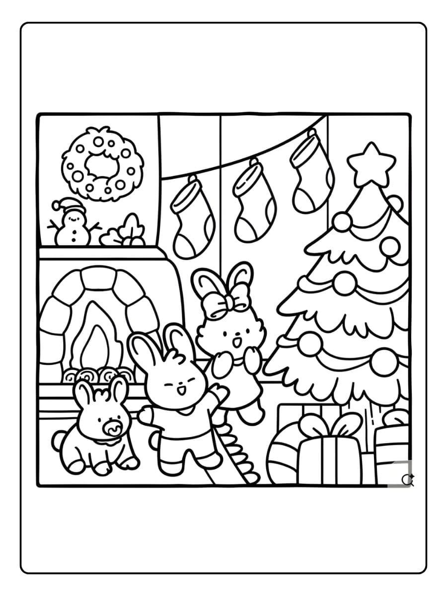 Coco Wyo kersttrein kleurplaat