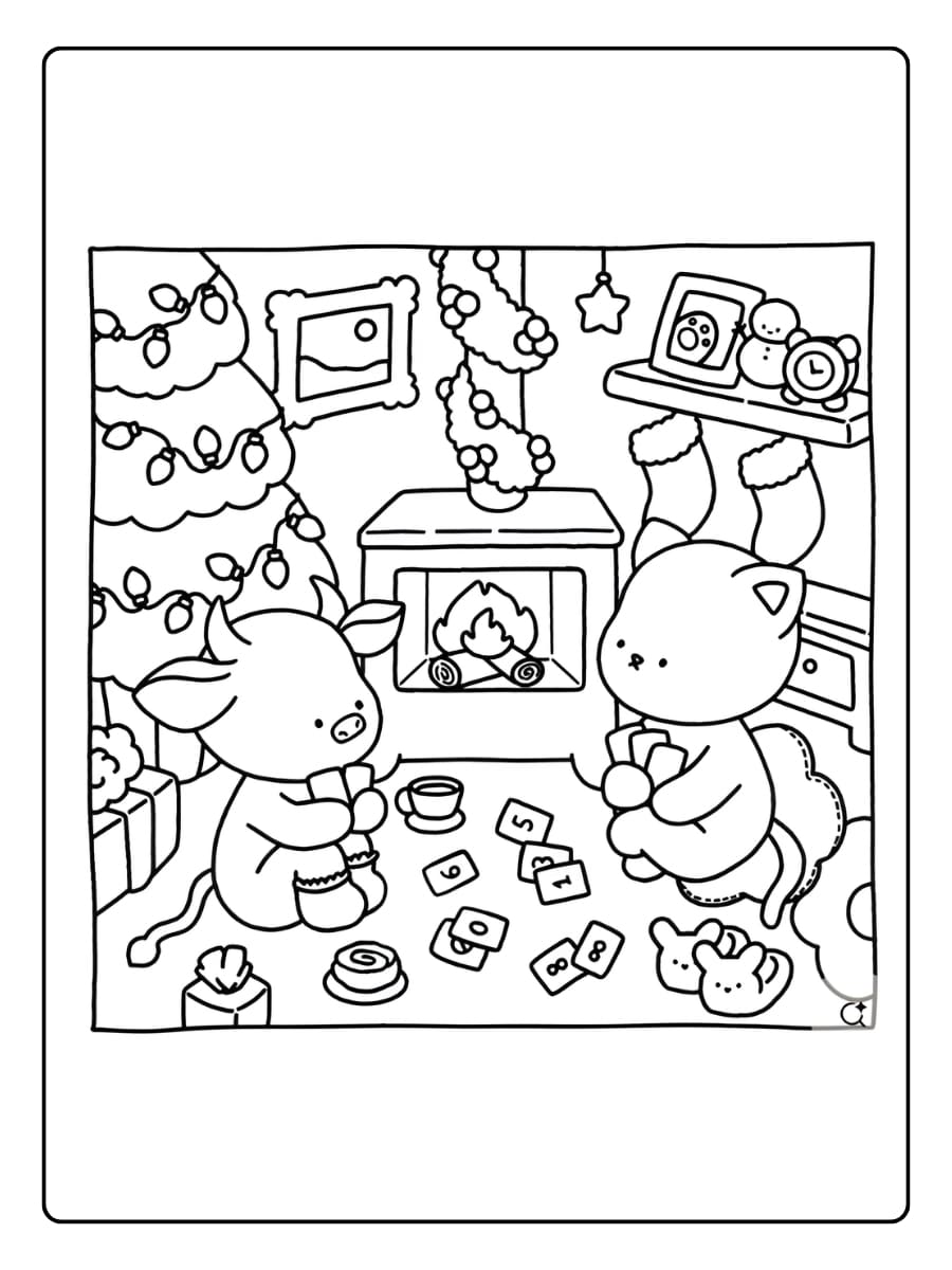 Coco Wyo kerstwinkel kleurplaat