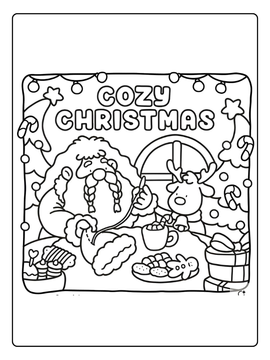 Coco Wyo met candy cane kleurplaat