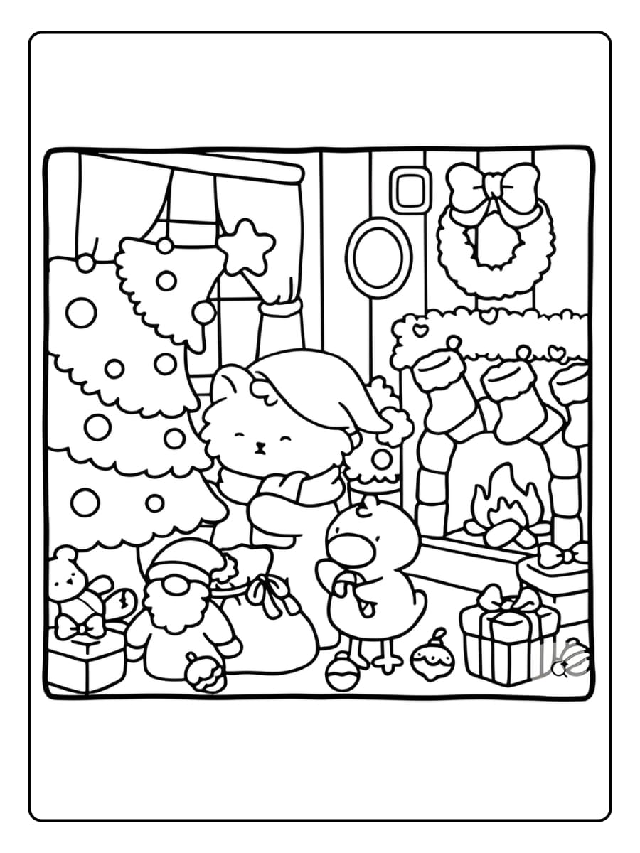 Coco Wyo met kerstlichtjes kleurplaat