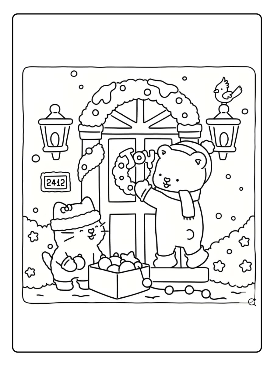 Coco Wyo met sneeuwvlokken kleurplaat