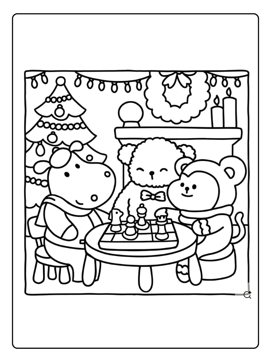 Coco Wyo op het kerstdorp plein kleurplaat