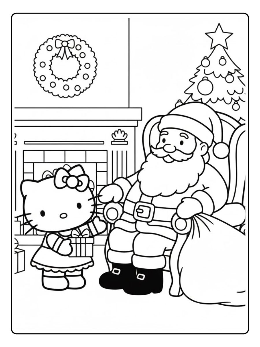 9+ Gratis Hello Kitty Kerst Kleurplaat Printen Pdf - Kleurplaat.center, image size:900x1200