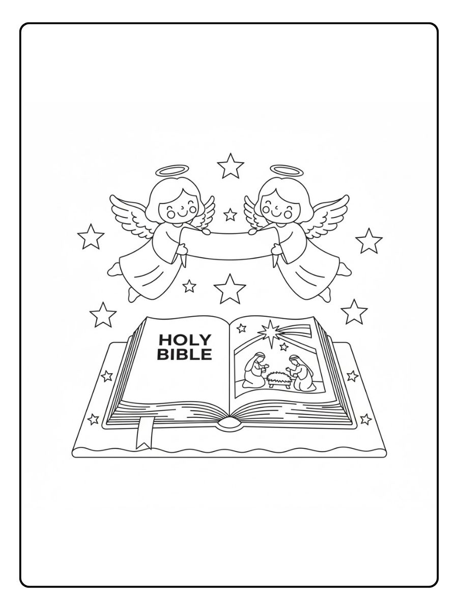 Gratis Bijbelse Kleurplaat Kerst Printen - Kleurplaat.center, image size:900x1200