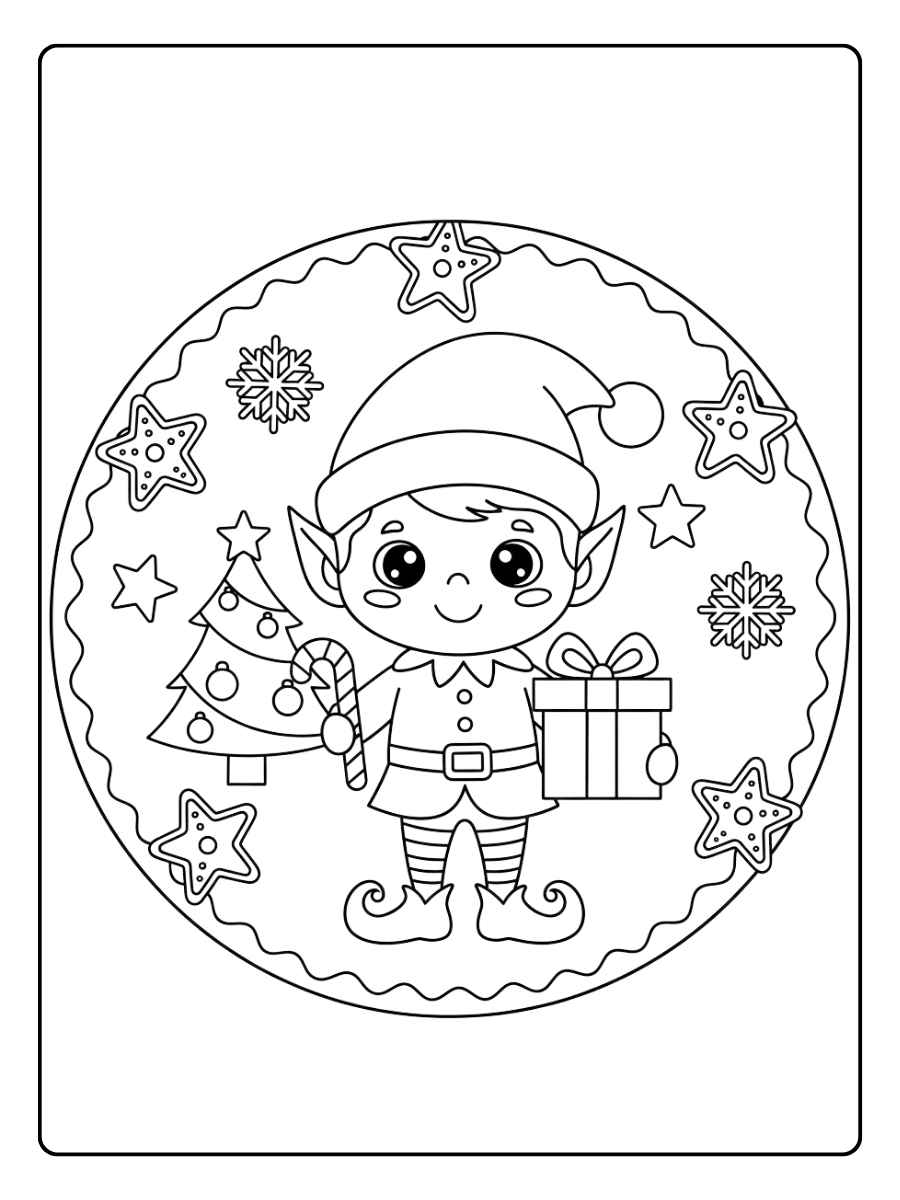 kerst elfje kleurplaat voor peuters