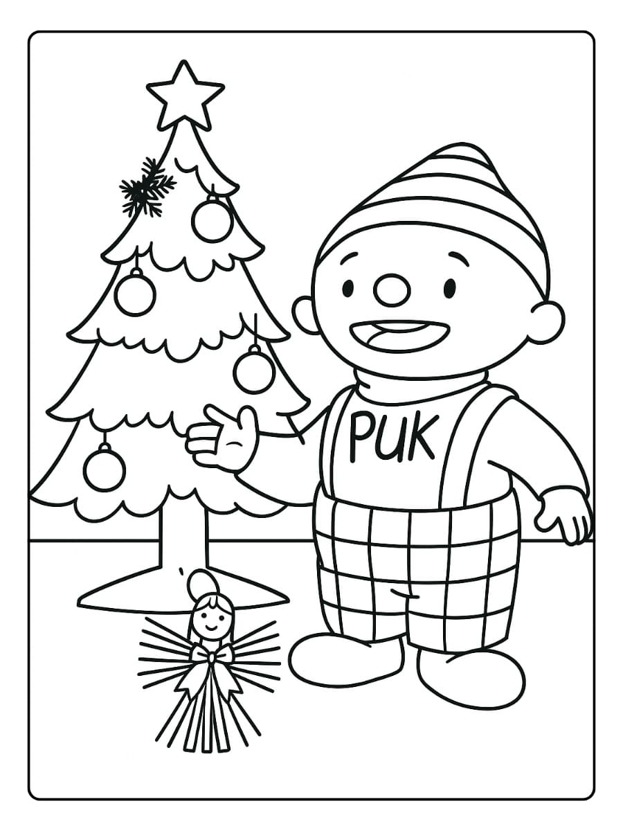 puk kerst kleurplaat
