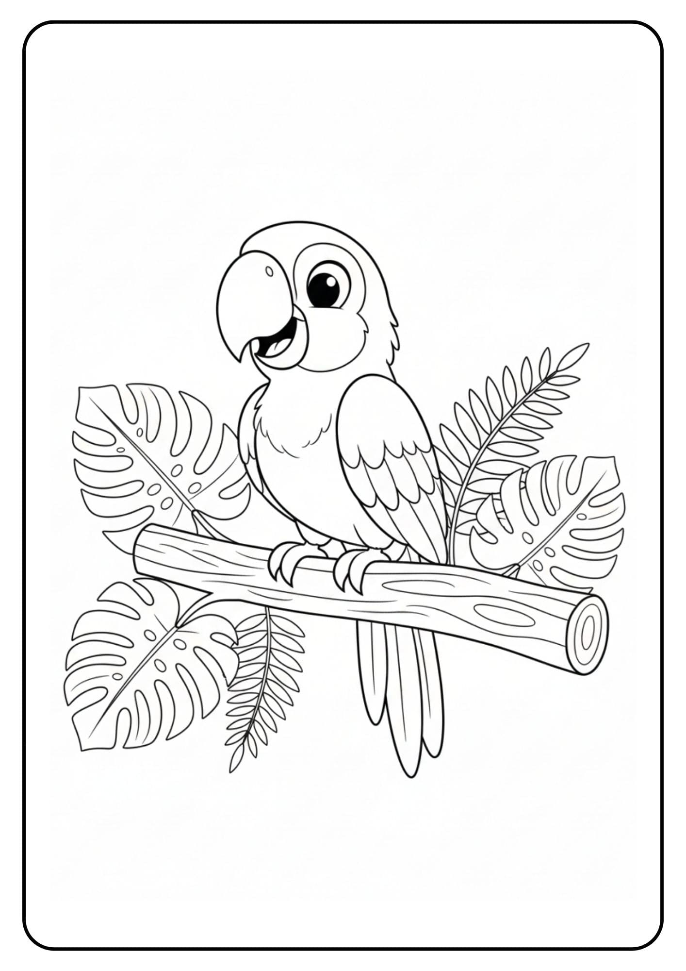 12 Gratis Papegaai Kleurplaat – Print \u0026 Kleur - Kleurplaat.center, image size:1414x2000