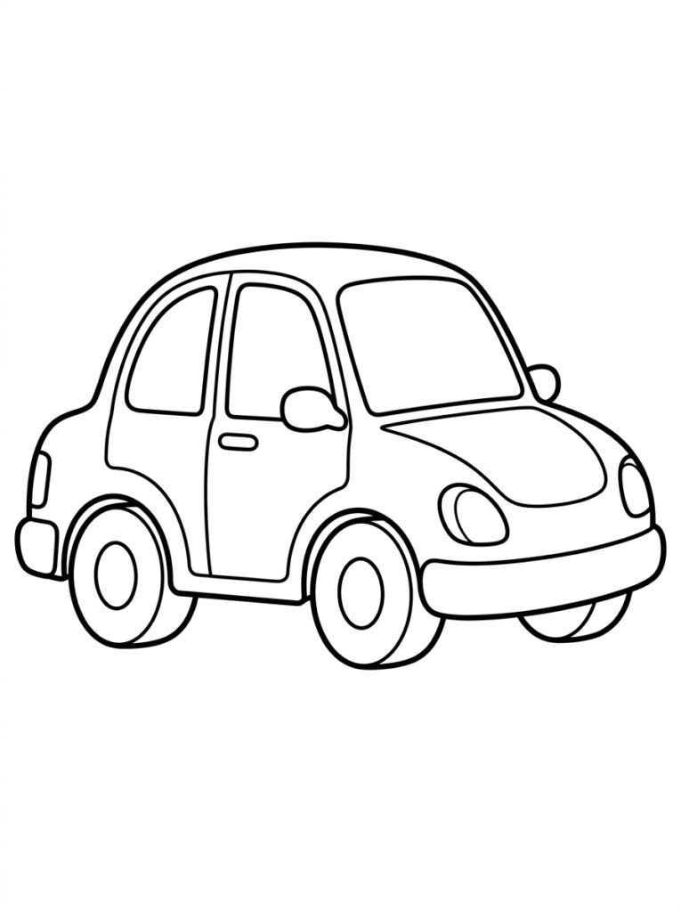 Kleine auto met ronde koplampen en ramen