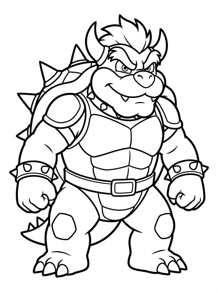 Bowser met riem en stekelig schild