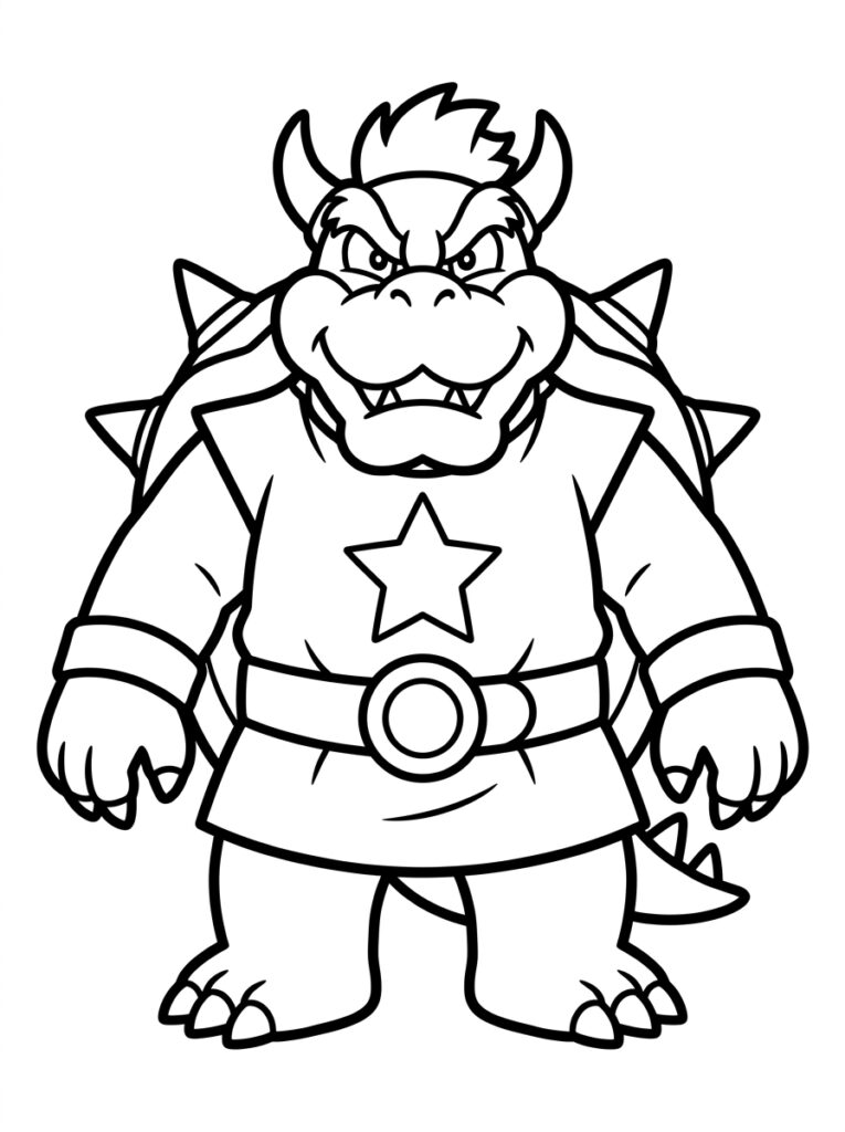Bowser met ster op borst en brede riem
