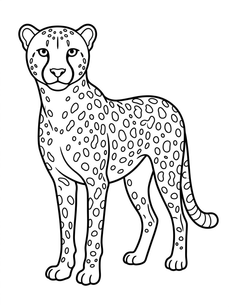 Cheetah kijkt vooruit met gespitste oren