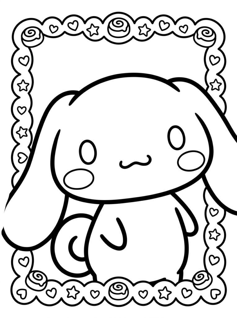 Cinnamoroll in omlijsting van harten en sterren