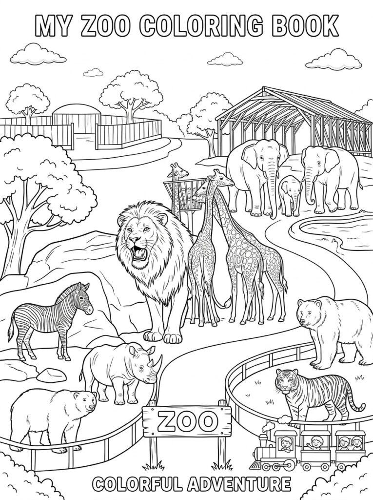 Leeuw giraffen olifanten neushoorn tijger beer trein