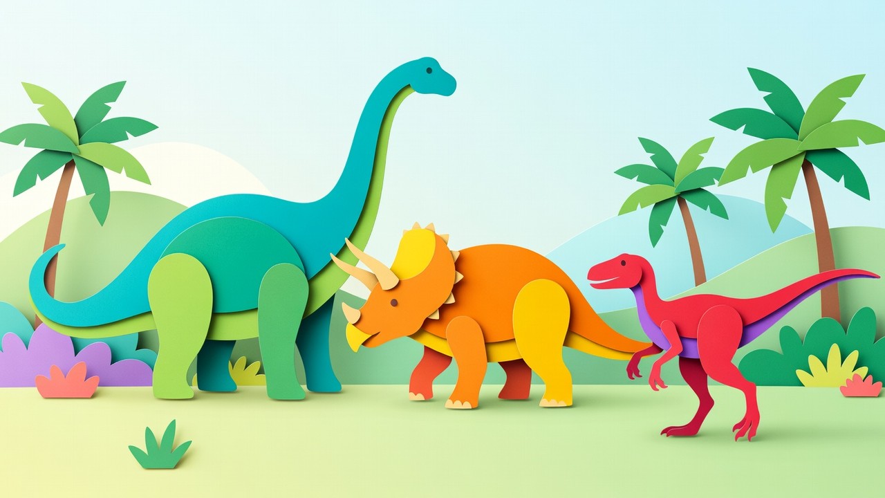 Dino Kleurplaten kleurrijke 16:9 thumbnail