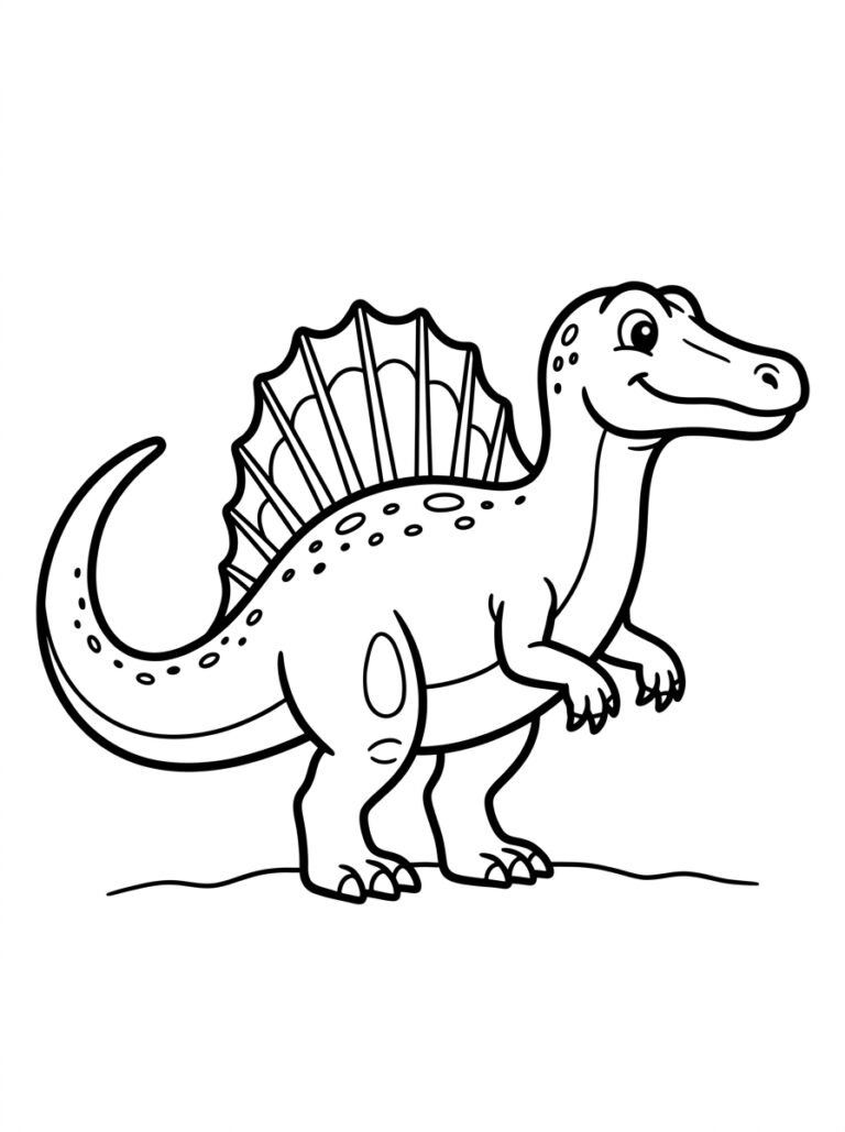 Dinosaurus kleurplaat 04 - gratis printable om te printen
