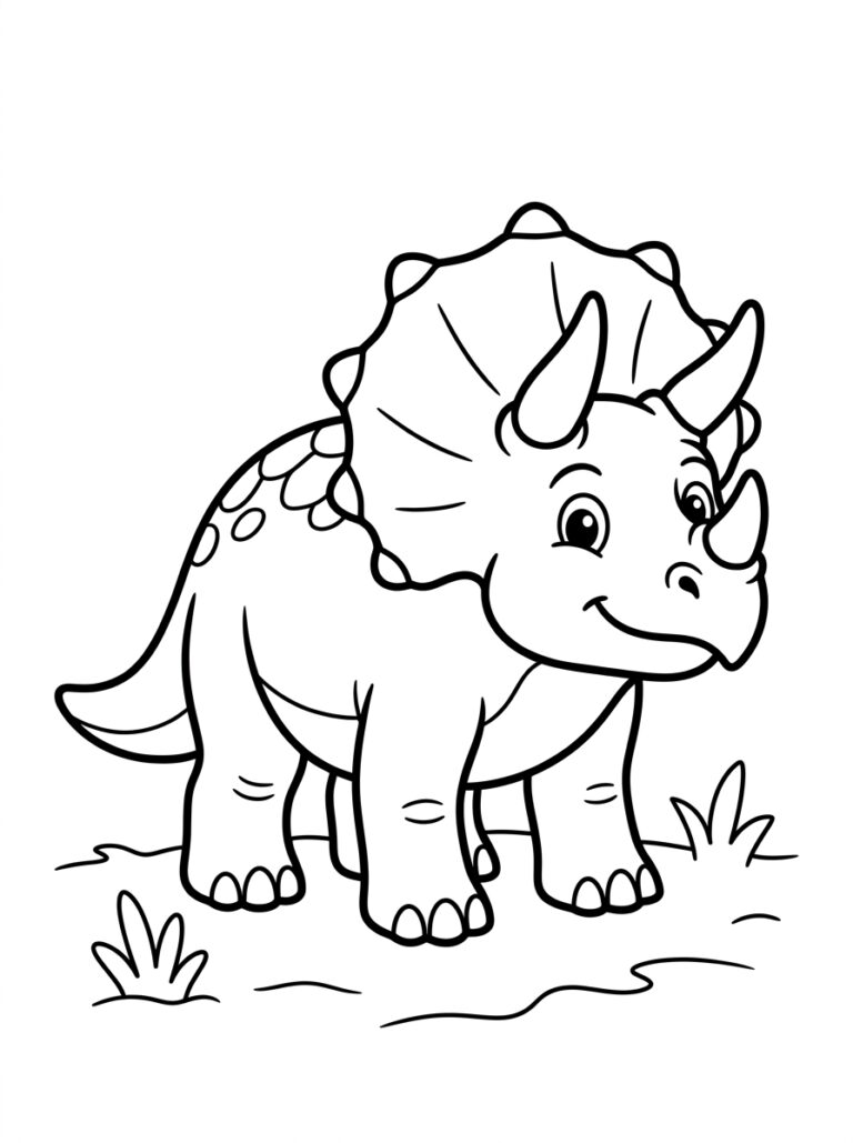 Dinosaurus kleurplaat 05 - gratis printable om te printen