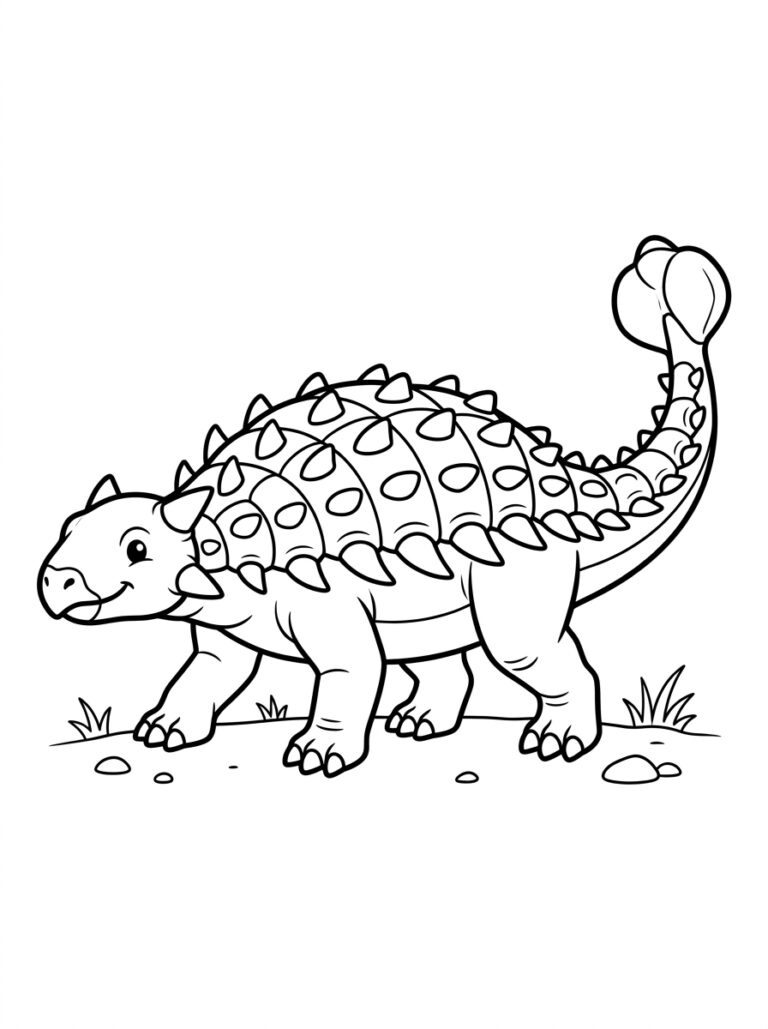 Dinosaurus kleurplaat 06 - gratis printable om te printen