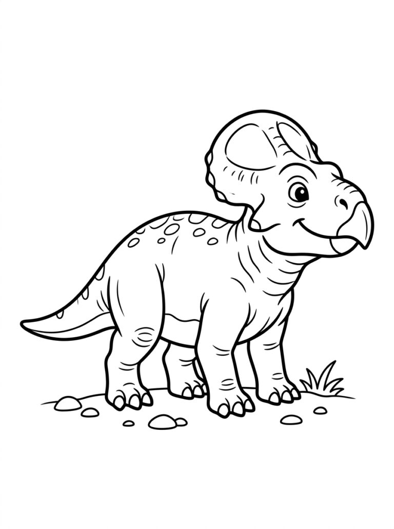 Dinosaurus kleurplaat 07 - gratis printable om te printen