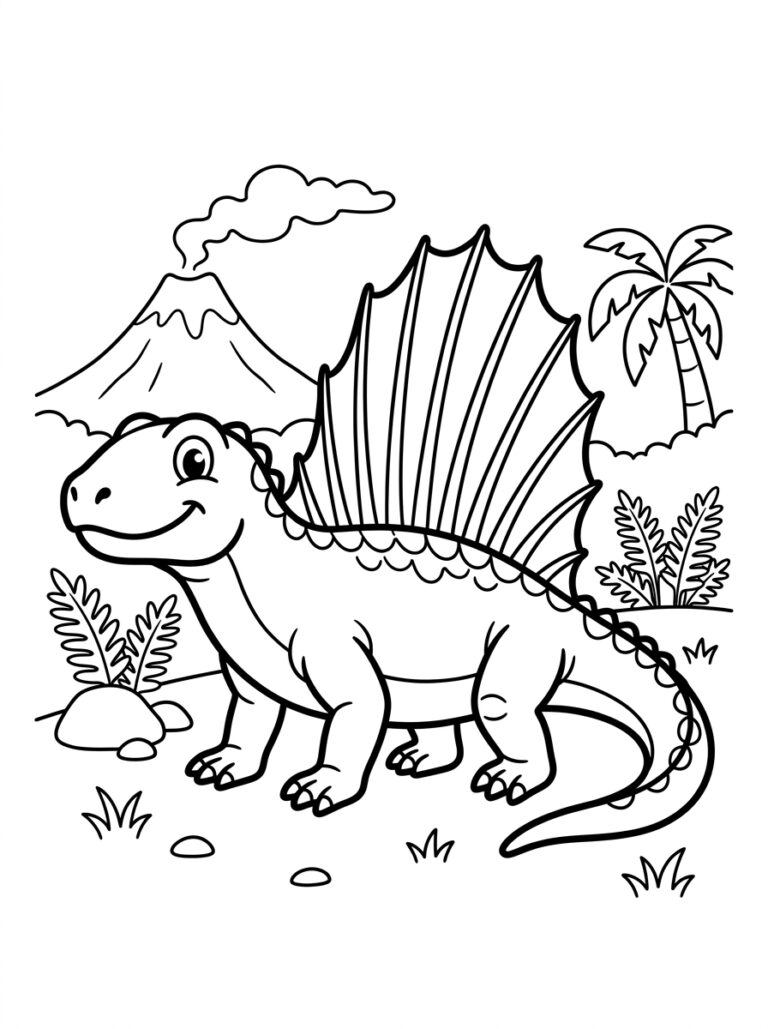 Dinosaurus kleurplaat 09 - gratis printable om te printen