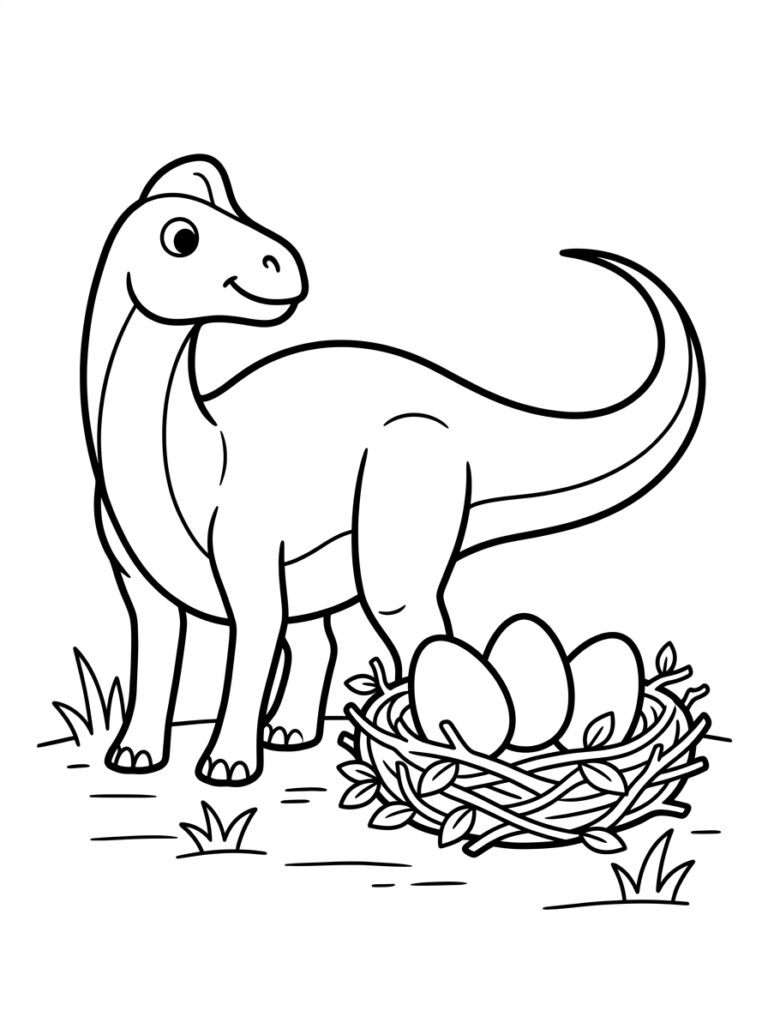 Dinosaurus kleurplaat 13 - gratis printable om te printen
