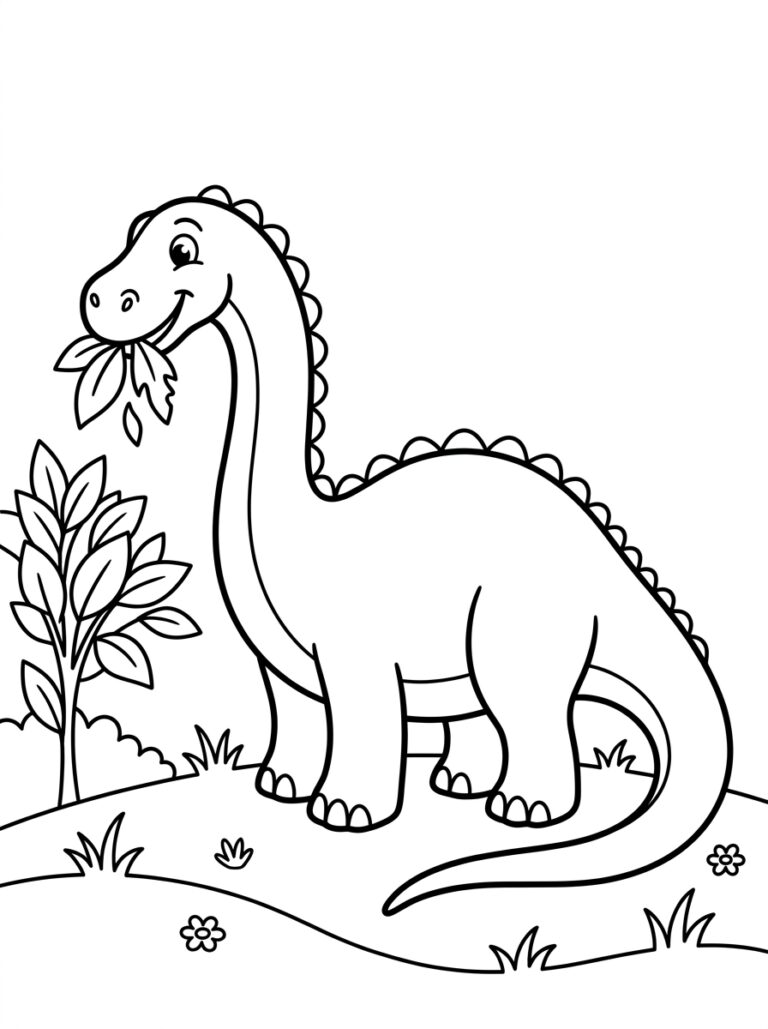 Dinosaurus kleurplaat 19 - gratis printable om te printen