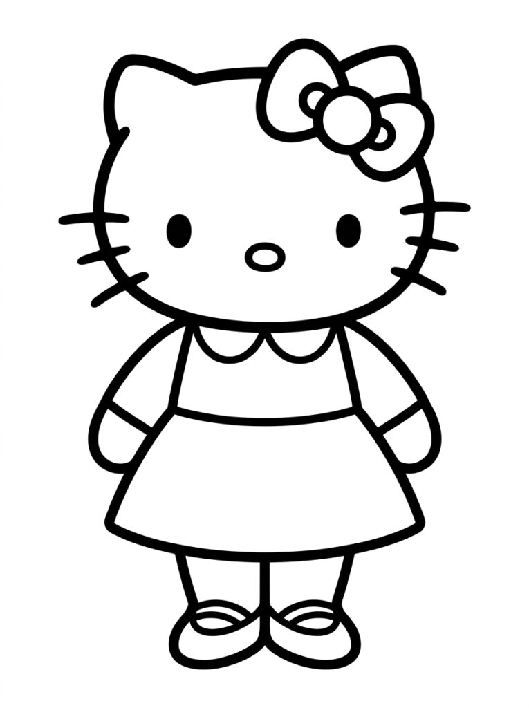 Hello Kitty in jurk met tailleband en strik