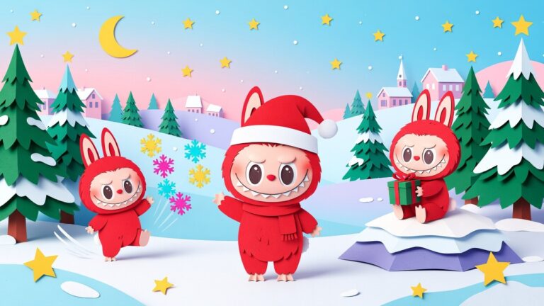 Labubu Kerst Kleurplaten
