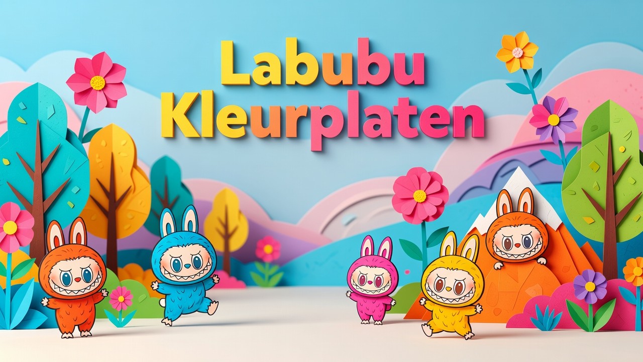 Labubu Kleurplaten kleurrijke 16:9 thumbnail