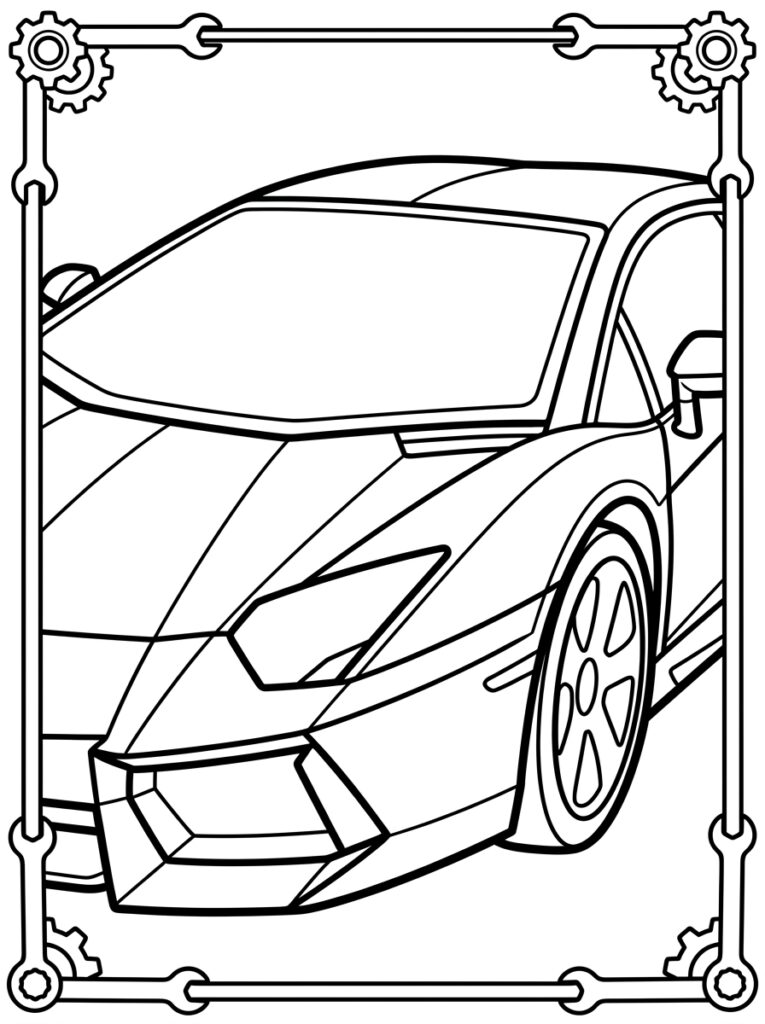 Lamborghini in mechanisch kader met tandwielen