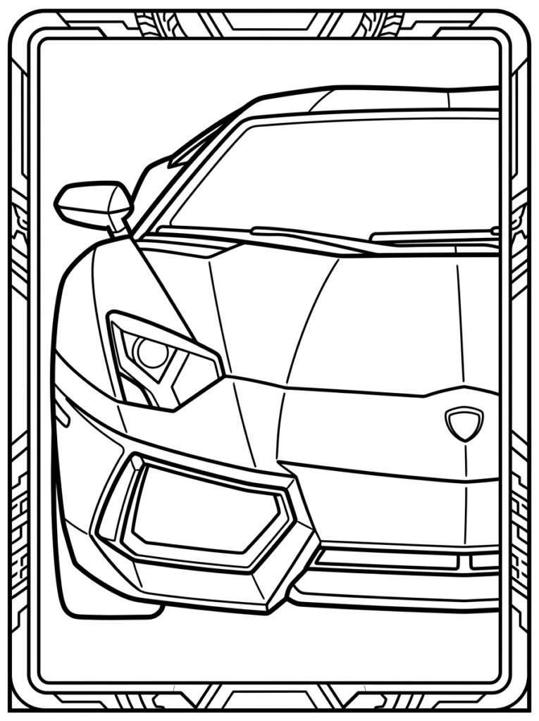 Lamborghini vooraanzicht in tech omlijsting