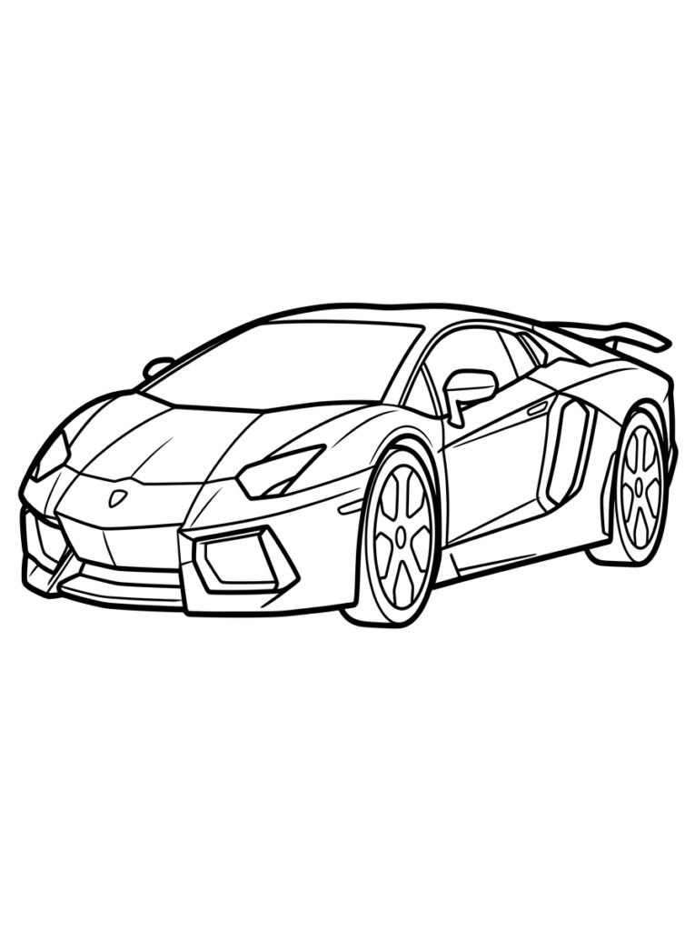 Lamborghini met spoiler wielen en zijspiegels