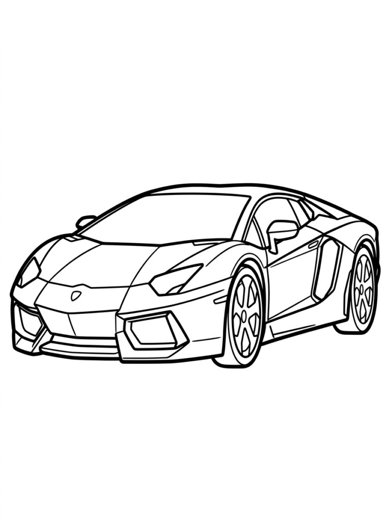 Lamborghini met koplampen bumper en wielen