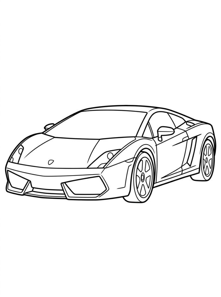 Lamborghini met grille koplampen en spoiler