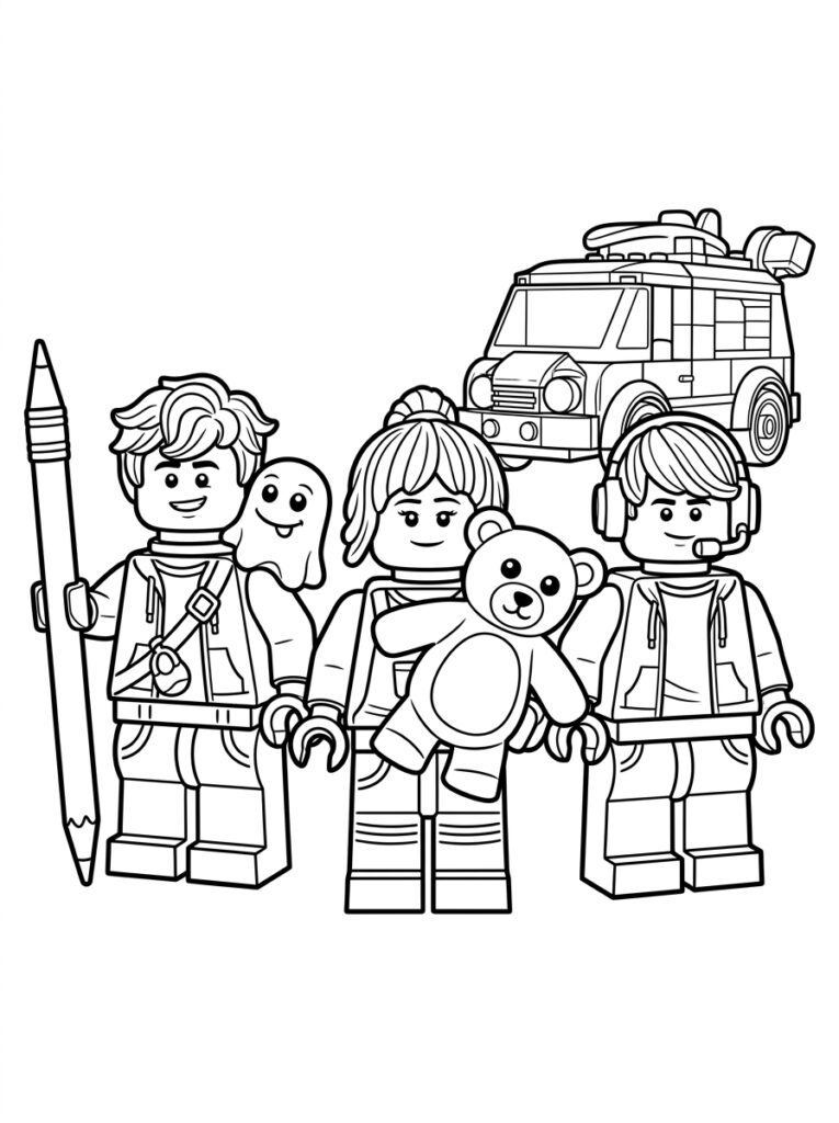 Kinderen met potlood spook teddybeer en truck