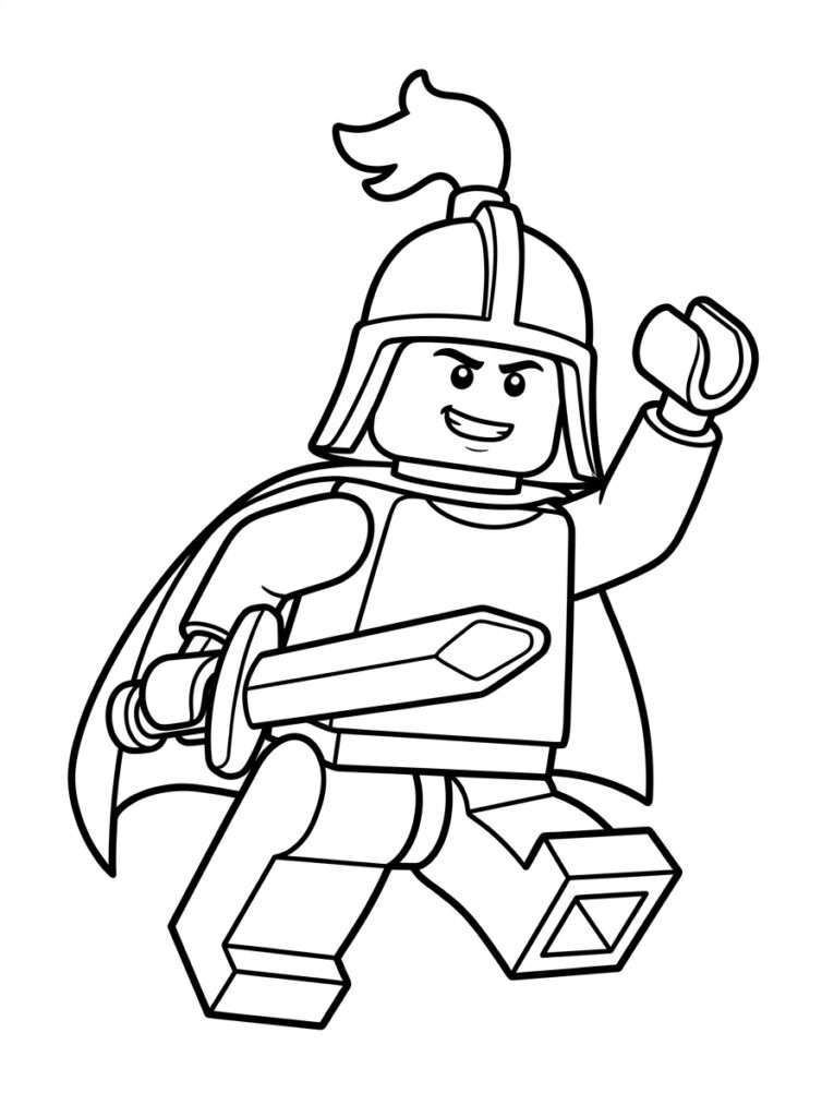 LEGO ridder met gepluimde helm en cape