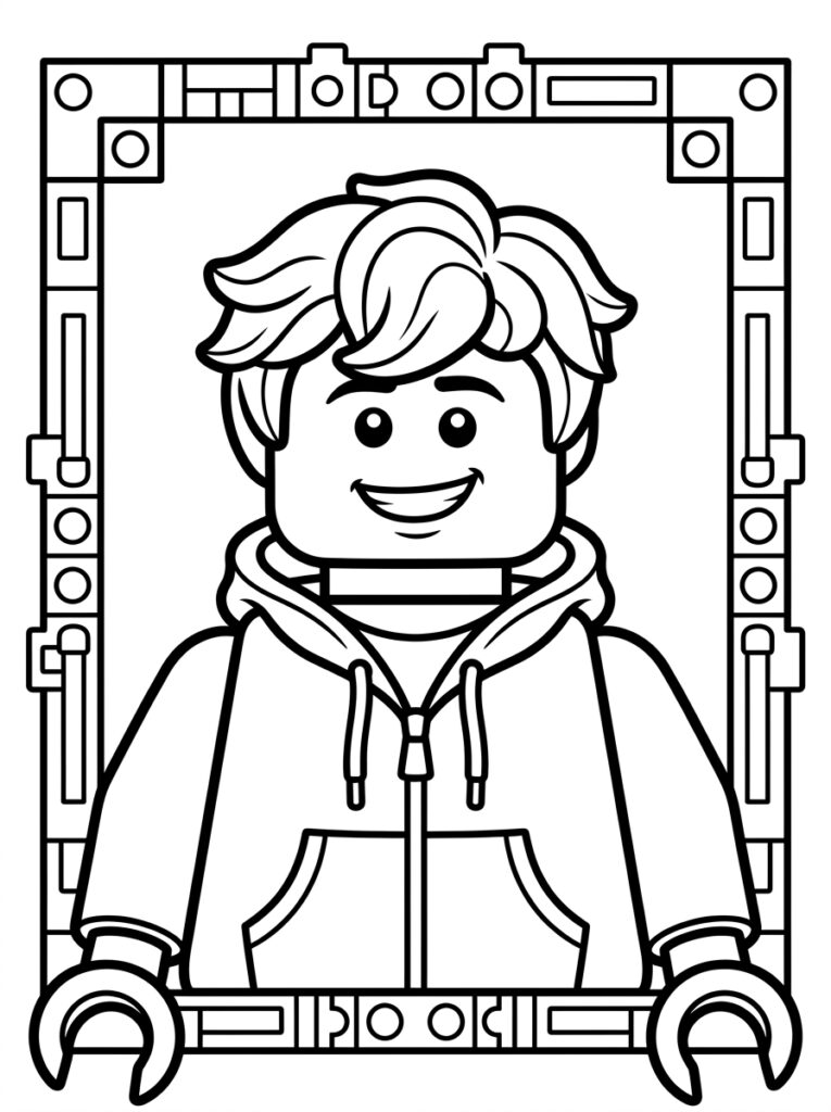 Lachende LEGO monteur in hoodie met moersleutels
