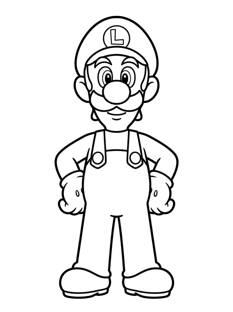Luigi met handen op zijn heupen