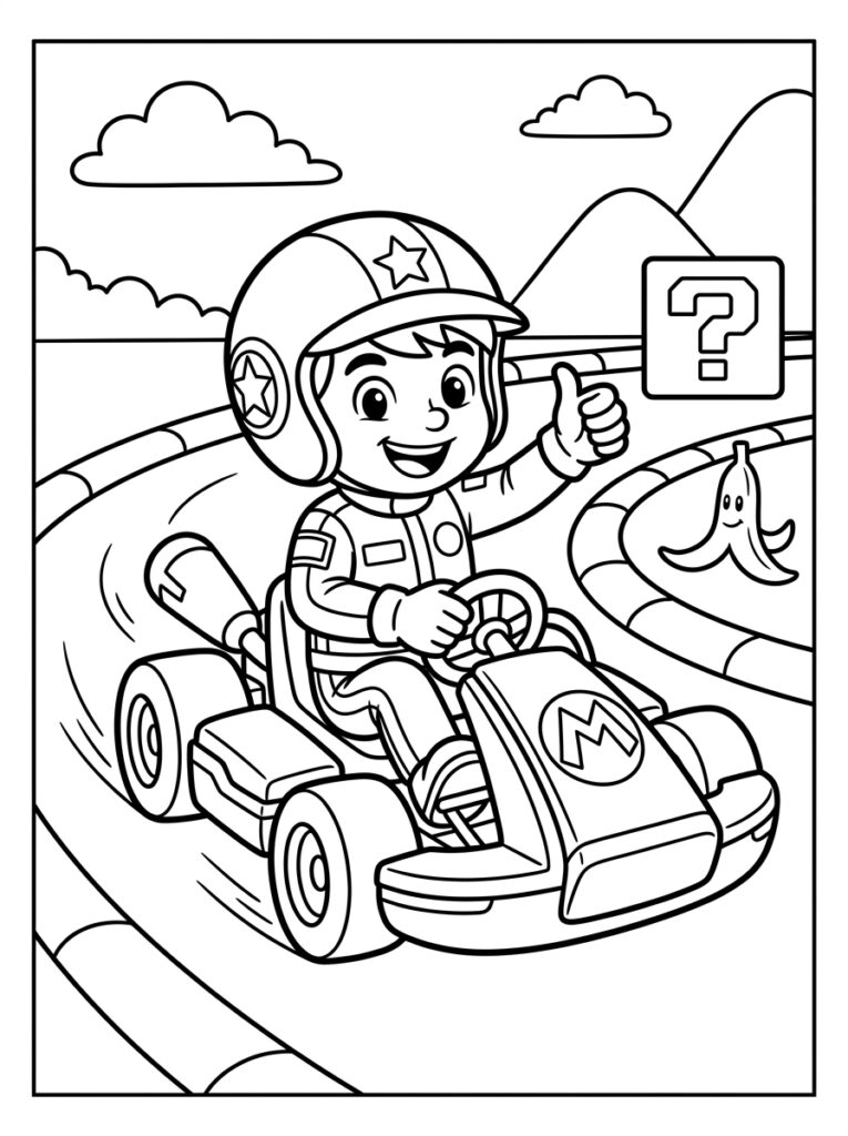 Racer geeft duim omhoog in kart