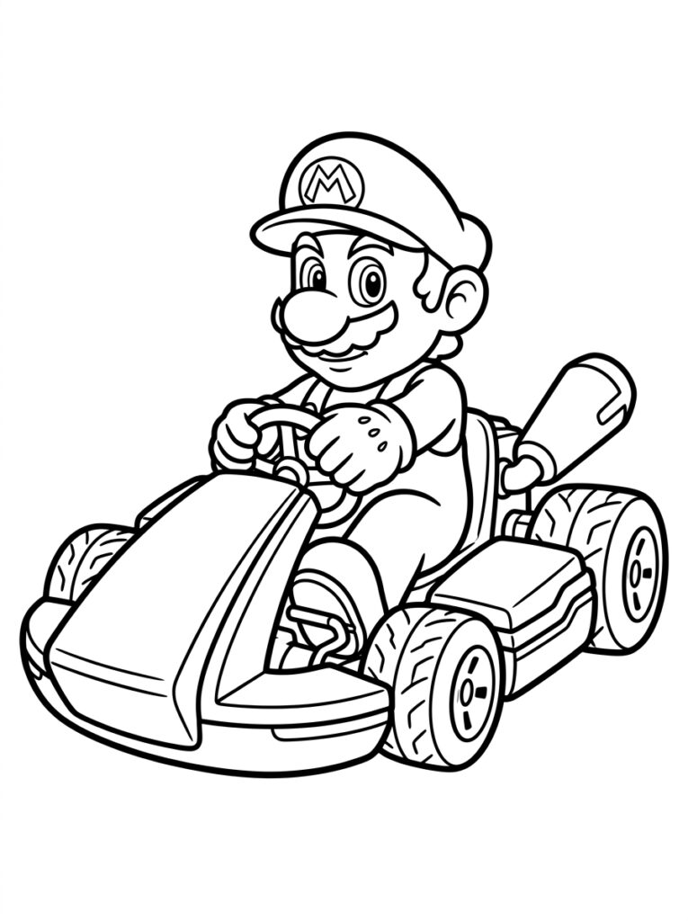 Mario aan het stuur van kart