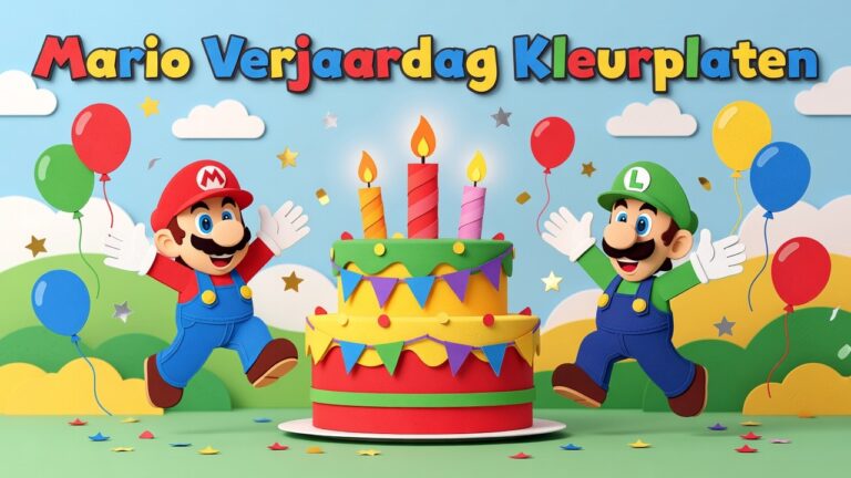 Mario Verjaardag Kleurplaten om te printen