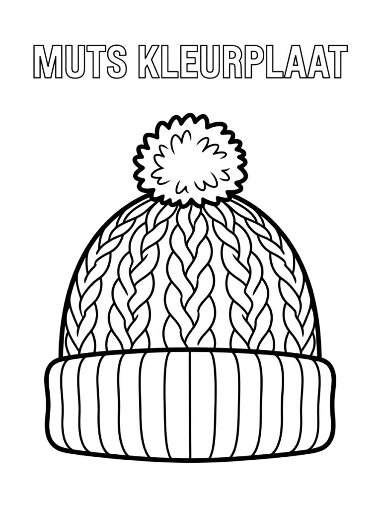 Muts met vlechten en pompon