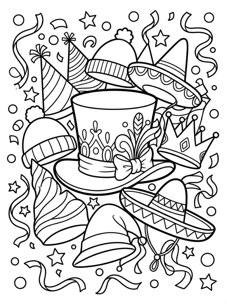 Hoeden met sombrero kroon en kerstmuts