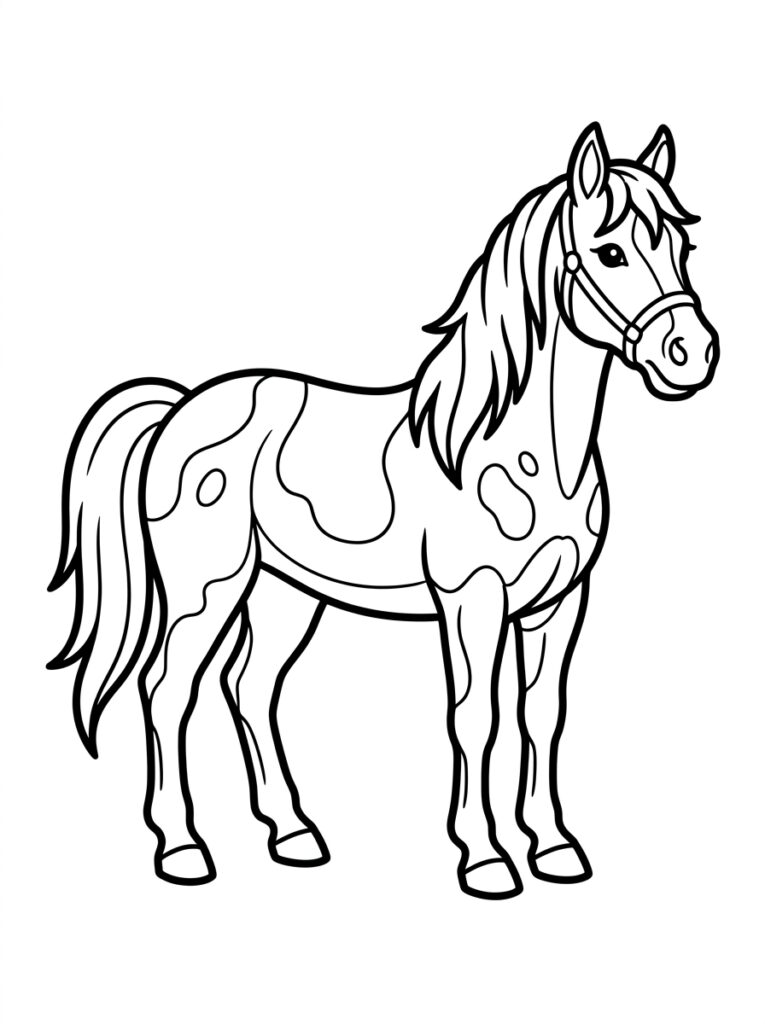 Paard met vlekken en hoofdstel