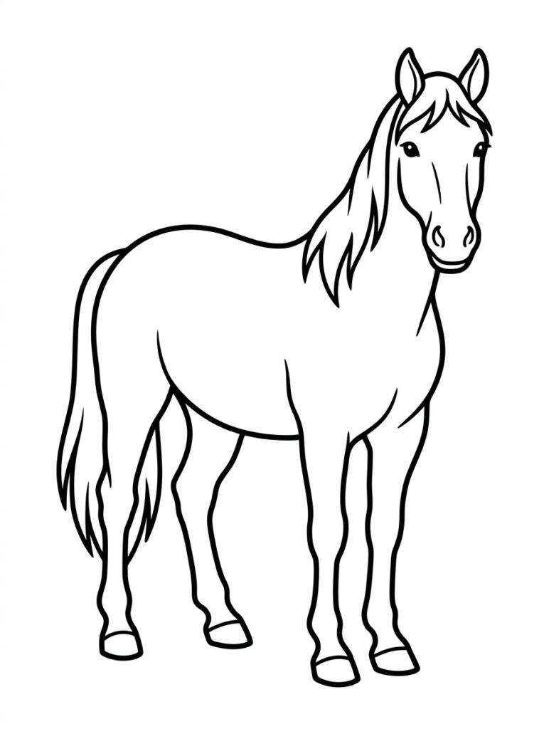 Paard kijkt naar voren met rechtopstaande oren